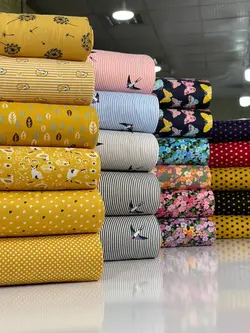 پوپلین کتان پنبه طرح پرستو