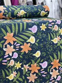 ملحفه گلدار سورمه‌ای