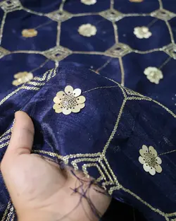 تافته هندی پولکی زمینه سورمه ای