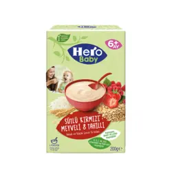 غذای کمکی هشت غله و میوه های قرمز با شیر هروبیبی 200 گرمی Hero Baby