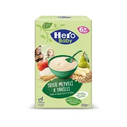 غذای کمکی هشت غله و میوه با شیر هروبیبی Hero Baby