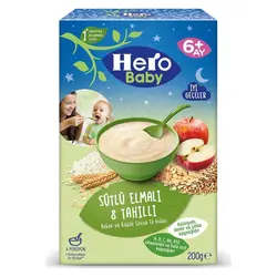 غذای کمکی هشت غله همراه سیب با شیر مخصوص شب هرو بیبی Hero Baby