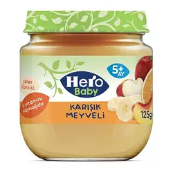 پوره مخلوط میوه (سیب و موز و پرتقال و زردآلو) هرو بیبی herobaby
