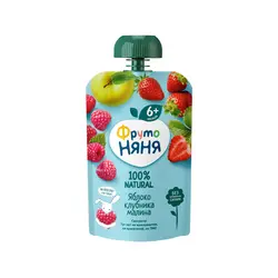 پوره میوه فروتونیانیا با طعم میوه های سیب ، توت فرنگی و تمشک Frutonyanya