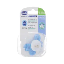 پستانک فیزیو کامفورت سیلیکونی طرح خرس خالدار آبی چیکو Chicco