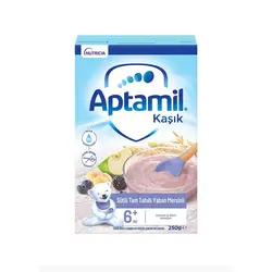 سرلاک غلات و سیب٬ موز٬ بلوبری و توت سیاه با شیر آپتامیل Aptamil