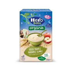 سرلاک ارگانیک هشت غله همراه سیب با شیر هرو بیبی Hero Baby
