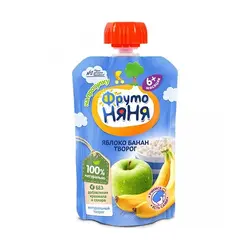 پوره میوه فروتونیانیا با سیب، موز و پنیر طبیعی Frutonyanya