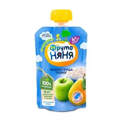 پوره میوه فروتونیانیا با سیب، گلابی و پنیر طبیعی Frutonyanya