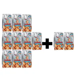 پکیج 10 عددی + 2 عدد هدیه بیسکویت کودک چی چی به به (cicibebe(212g