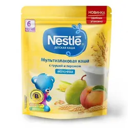 سرلاک غلات با هلو و گلابی با شیر نستله Nestle