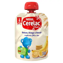 پوره ساندیسی موز و پرتقال با بیسکویت نستله Nestle Cerelac