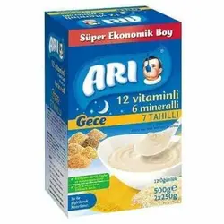 غذای کمکی (سرلاک) 7 غله با شیر مخصوص شب (500گرمی )آری ARI