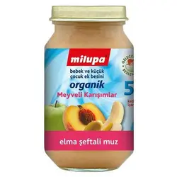 پوره ارگانیک مخلوط میوهlمیلوپا milupa(سیب, موز,هلو)