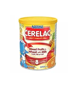 غذای کمکی (سرلاک )شیر گندم و مخلوط میوه (آناناس ,گلابی ,سیب ,پرتقال,موز)نستلهNESTLE