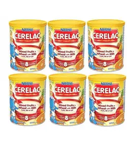 پکیج اقتصادی غذای کمکی (سرلاک )شیر گندم و مخلوط میوه (آناناس ,گلابی ,سیب ,پرتقال,موز)نستلهNESTLE