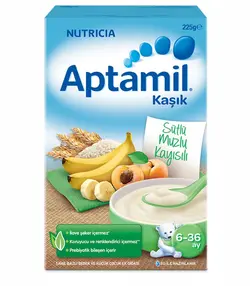 غذای کمکی شیر غلات موز و زردآلو آپتامیل Aptamil