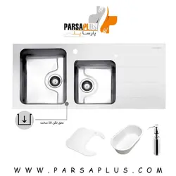 سینک توکار مدل کریستال سفید استیل البرز - فروشگاه پارسا پلاس