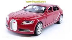 (7 در بازشو) اسباب بازی ماشین بوگاتی گالیبیه متوسط (Bugatti) موزیکال-چراغدار فلزی قرمز