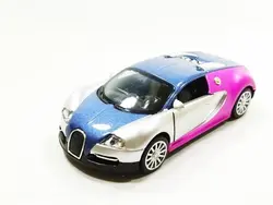 اسباب بازی ماشین بوگاتی متوسط (Bugatti) موزیکال-چراغدار فلزی بنفش-صورتی