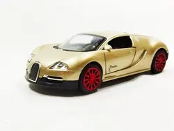 اسباب بازی ماشین بوگاتی شیرون متوسط (Bugatti) موزیکال-چراغدار فلزی طلایی