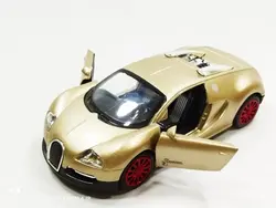 اسباب بازی ماشین بوگاتی شیرون متوسط (Bugatti) موزیکال-چراغدار فلزی طلایی