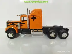 ماکت تریلی پتربیلت فلزی (KINGSTOY) نارنجی