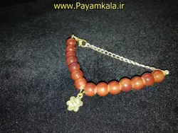 دستبند سنگ مهره دار طرح 12 آویز دار طرح گل رنگ عسلیدرفروشگاه پیام کالا