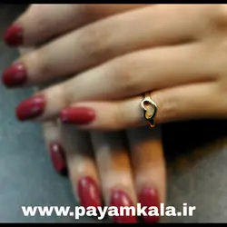 بند انگشتی استیل رنگ ثابت طرح قلب 03 طلایی زیورآلات شیک و خاص