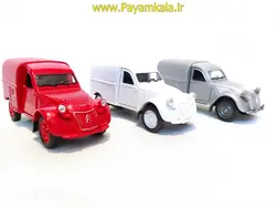 ماشین فلزی سیتروئن (CITROEN 2CV FOURGONNETTE BY WELLY) نقره ای