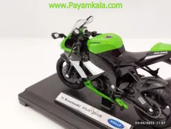 ماکت فلزی موتورسیکلت کاوازاکی (KAWASAKI 09 NINJA ZX-10R BY WELLY)(1/18)