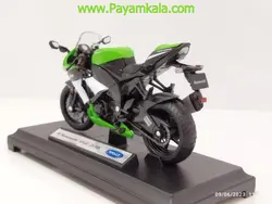ماکت فلزی موتورسیکلت کاوازاکی (KAWASAKI 09 NINJA ZX-10R BY WELLY)(1/18)