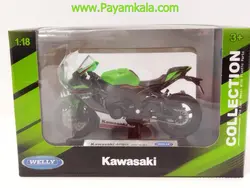 ماکت فلزی موتورسیکلت کاوازاکی (KAWASAKI NINJA ZX-10R BY WELLY)(1/18)