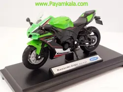 ماکت فلزی موتورسیکلت کاوازاکی (KAWASAKI NINJA ZX-10R BY WELLY)(1/18)
