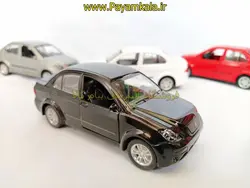 (صندوق دار) ماشین اسباب بازی تیبا موزیکال-چراغدار مشکی (1:32) پیام کالا