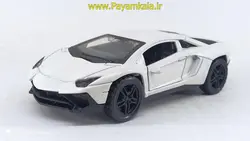 (موزیکال-چراغدار) ماشین فلزی لامبورگینی (3651D) سفید