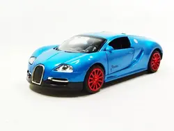 اسباب بازی ماشین بوگاتی شیرون متوسط (Bugatti) موزیکال-چراغدار فلزی آبی