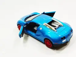 اسباب بازی ماشین بوگاتی شیرون متوسط (Bugatti) موزیکال-چراغدار فلزی آبی