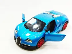 اسباب بازی ماشین بوگاتی شیرون متوسط (Bugatti) موزیکال-چراغدار فلزی آبی