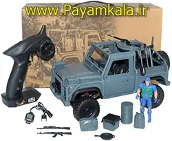 اسباب بازی لندرور کنترلی صخره نورد (MN-96) رنگ خاکی