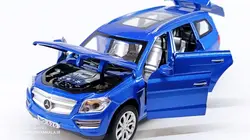 اسباب بازی ماشین مرسدس بنز شاسی بلند متوسط (BENZ GL500) موزیکال-چراغدار فلزی آبی