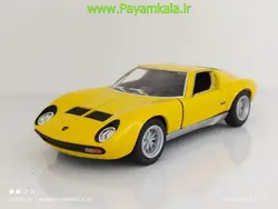 ماکت فلزی ماشین اسباب بازی لامبورگینی میورا فلزی عقب کش (LAMBORGHINI MIURA P400) زرد