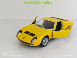 ماکت فلزی ماشین اسباب بازی لامبورگینی میورا فلزی عقب کش (LAMBORGHINI MIURA P400) زرد