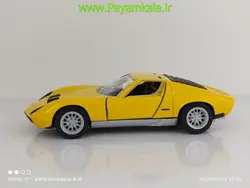 ماکت فلزی ماشین اسباب بازی لامبورگینی میورا فلزی عقب کش (LAMBORGHINI MIURA P400) زرد