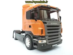 (بدون جعبه) ماکت تریلی اسکانیا (SCANIA R470) بزرگ 1:32ساخت WELLY (رنگ مسی)