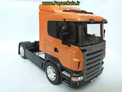 (بدون جعبه) ماکت تریلی اسکانیا (SCANIA R470) بزرگ 1:32ساخت WELLY (رنگ مسی)
