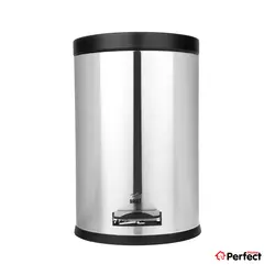 سطل زباله پدالی استیل درب مشکی بهازکالا مدل 16176070 (14 لیتر)