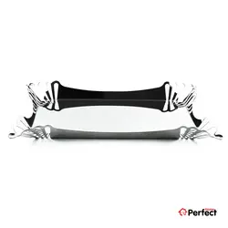 سینی استیل باقلوا خوری 4 گل براق  Perfect home کد 4-9282