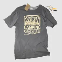 تیشرت آستین کوتاه پرساویر مدل Camping Adventure Grey