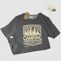 تیشرت آستین کوتاه پرساویر مدل Camping Adventure Grey